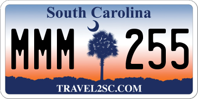 SC license plate MMM255