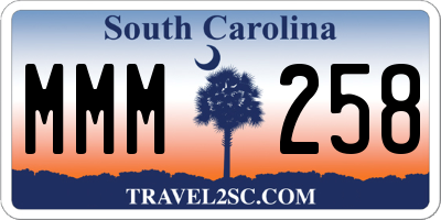 SC license plate MMM258