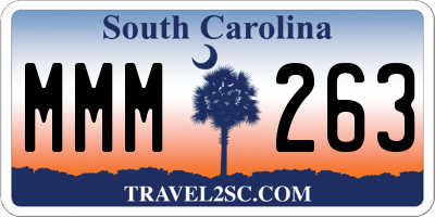 SC license plate MMM263