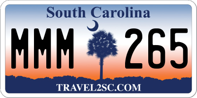 SC license plate MMM265
