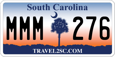 SC license plate MMM276