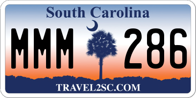SC license plate MMM286