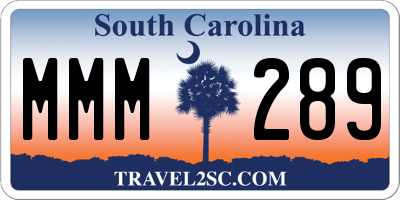 SC license plate MMM289