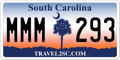 SC license plate MMM293