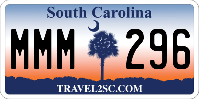 SC license plate MMM296