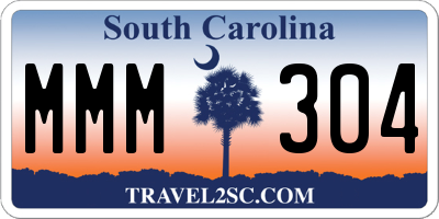SC license plate MMM304