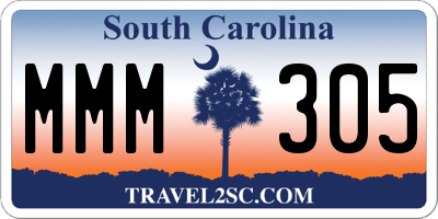 SC license plate MMM305