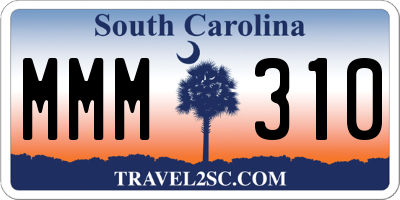 SC license plate MMM310