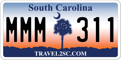 SC license plate MMM311