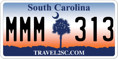 SC license plate MMM313