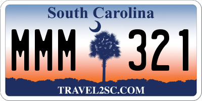 SC license plate MMM321