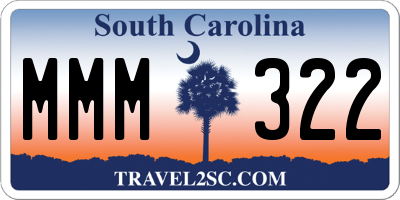 SC license plate MMM322