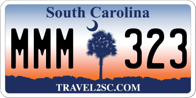 SC license plate MMM323