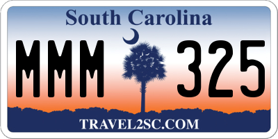 SC license plate MMM325