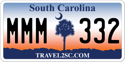 SC license plate MMM332