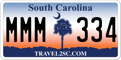 SC license plate MMM334