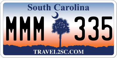 SC license plate MMM335
