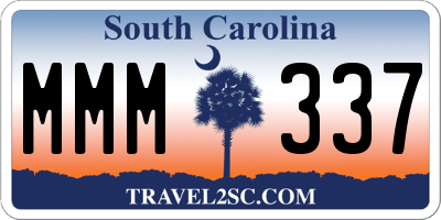 SC license plate MMM337