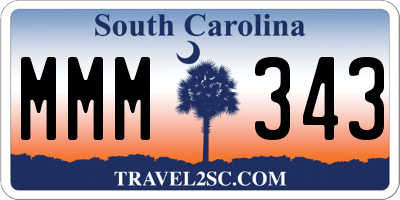 SC license plate MMM343