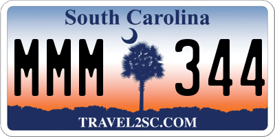 SC license plate MMM344