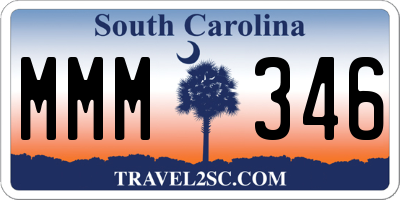 SC license plate MMM346