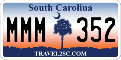 SC license plate MMM352