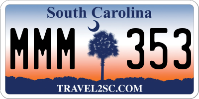 SC license plate MMM353