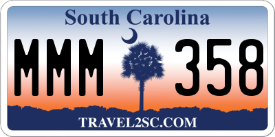 SC license plate MMM358