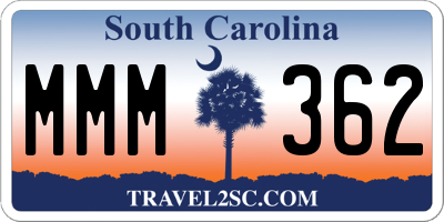 SC license plate MMM362