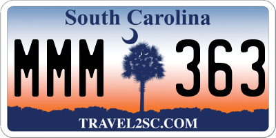 SC license plate MMM363
