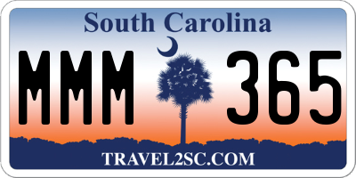 SC license plate MMM365