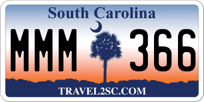 SC license plate MMM366