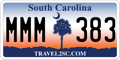 SC license plate MMM383