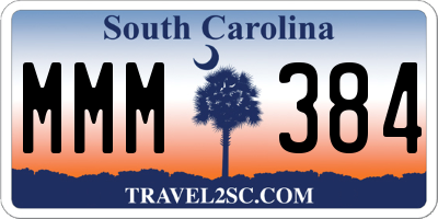 SC license plate MMM384