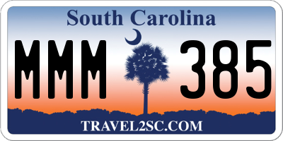 SC license plate MMM385