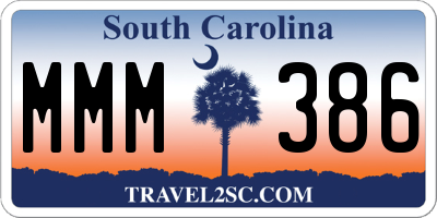 SC license plate MMM386