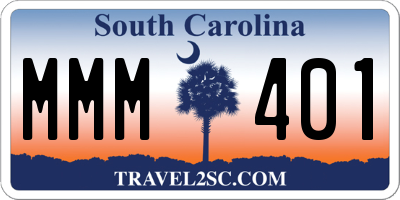 SC license plate MMM401