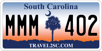 SC license plate MMM402