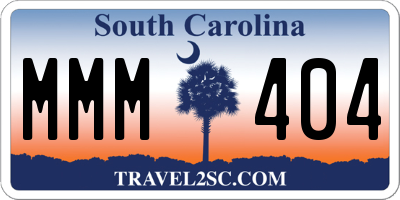 SC license plate MMM404