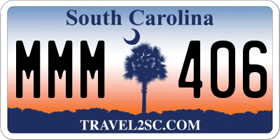 SC license plate MMM406