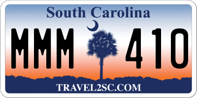 SC license plate MMM410