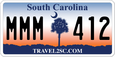 SC license plate MMM412