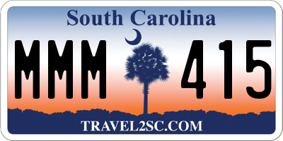 SC license plate MMM415