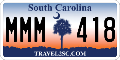 SC license plate MMM418