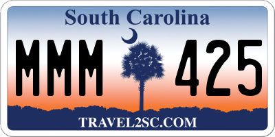 SC license plate MMM425