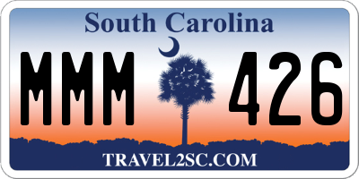 SC license plate MMM426