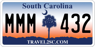 SC license plate MMM432