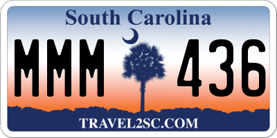 SC license plate MMM436