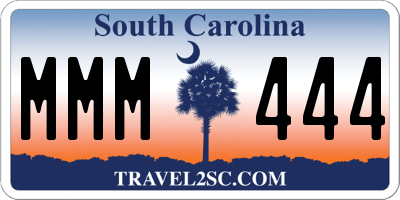 SC license plate MMM444