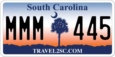 SC license plate MMM445